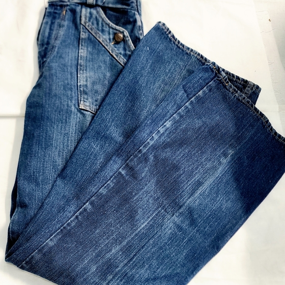 Vintage Women's Denim Bell bottom flared jeans size 25/26 x 34in *flawed - Picture 7 of 16